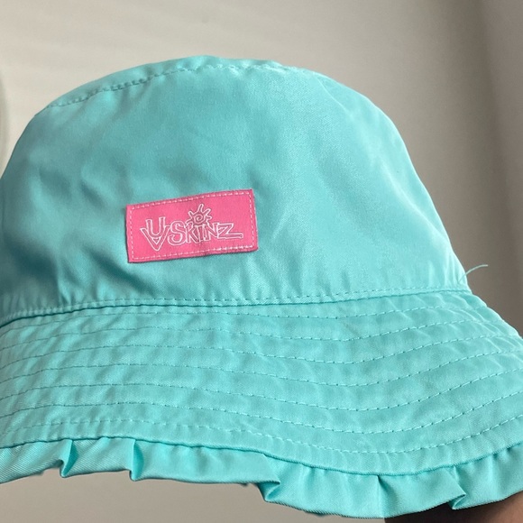 Uv Skinz Aqua Kids Bucket Hat with Pink Patch size 7 - Picture 4 of 6